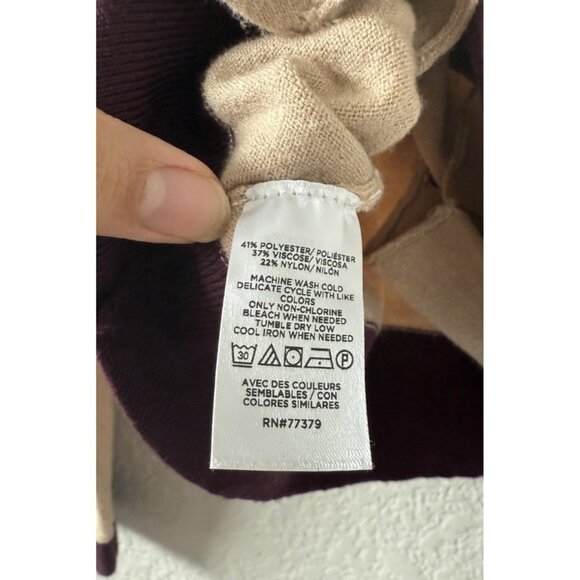 Ann Taylor Button Pocket V-neck Cropped Cardigan Brown Preppy Academia Boho M - Picture 7 of 9